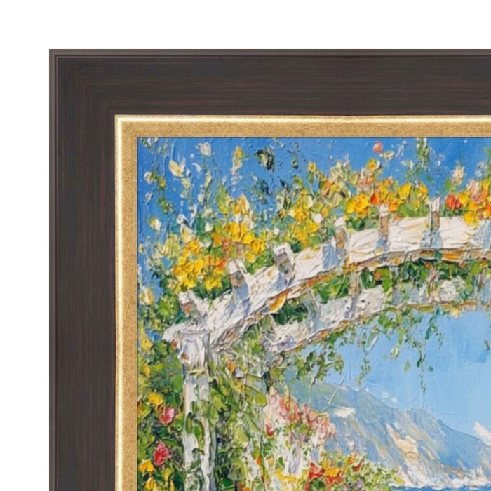 32x48 Frame Cafe Wood Tone With Gold Lip Picture Frame
