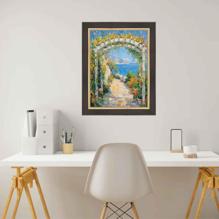12x14 Frame Cafe Wood Tone With Gold Lip Picture Frame