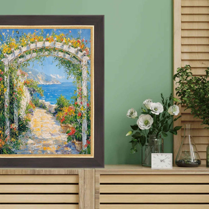 12x16 Frame Cafe Wood Tone With Gold Lip Picture Frame