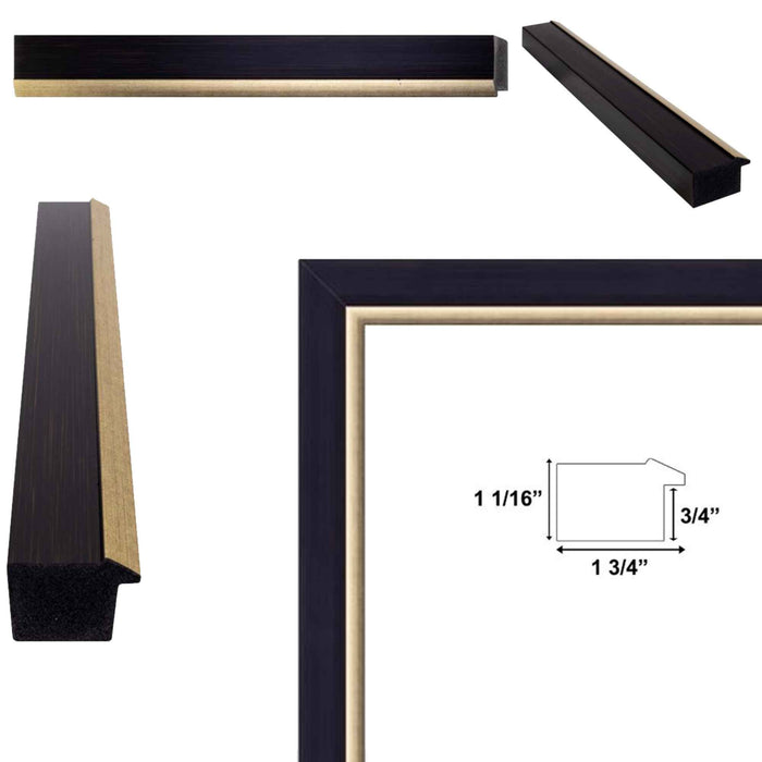 Cafe Wood Tone With Gold Lip Picture Frame Home Office
