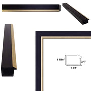 9x12 Frame Cafe Wood Tone With Gold Lip Picture Frame