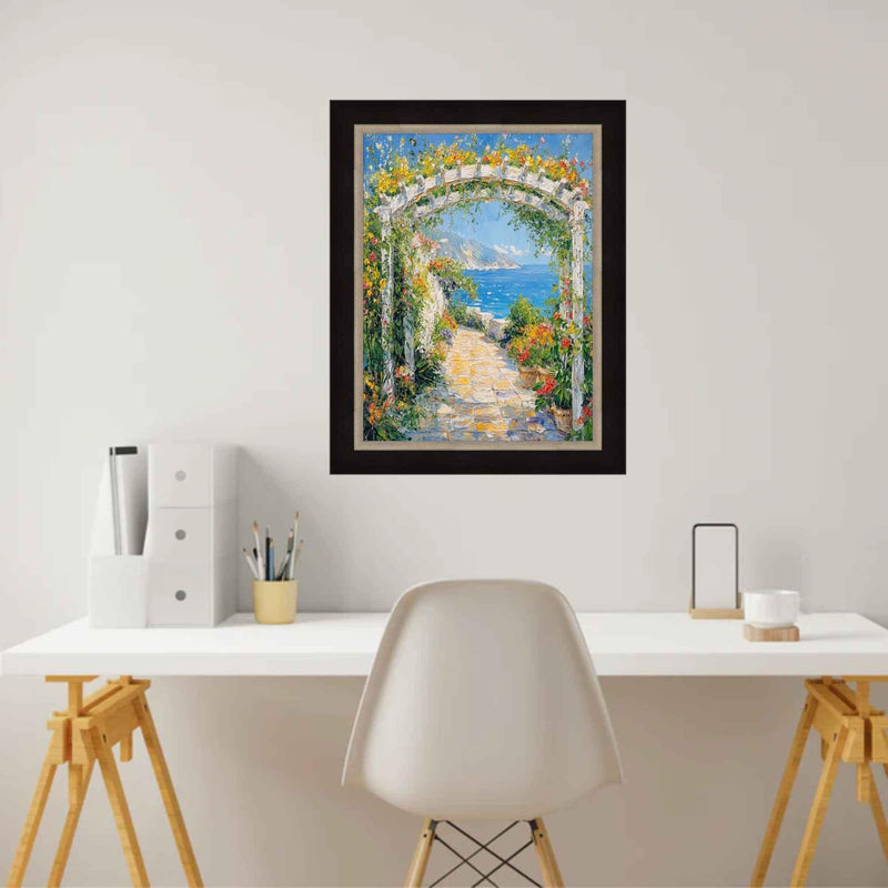 22x30 Frame Cafe Wood With Silver Lip Picture Frame