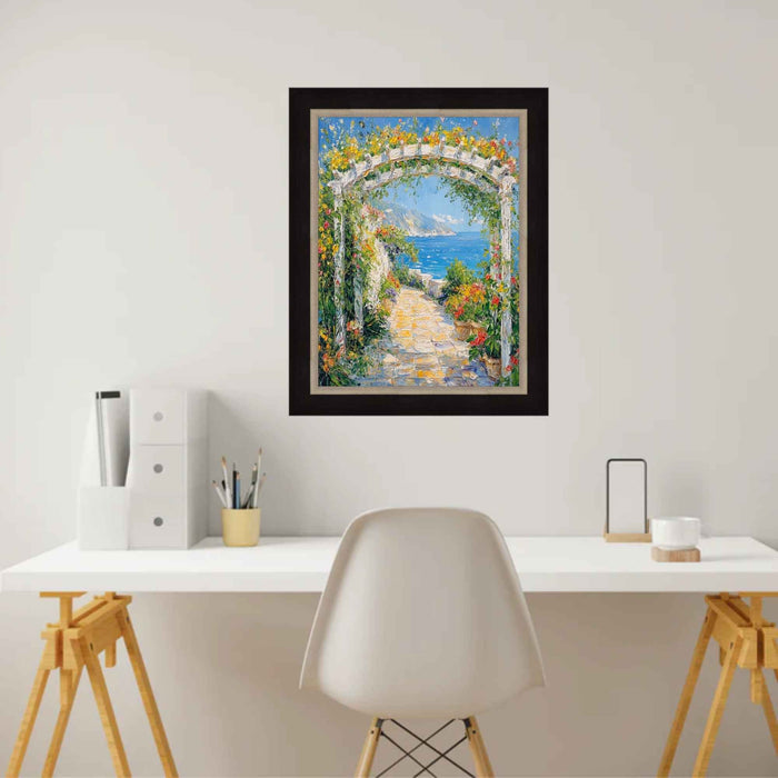 32x48 Frame Cafe Wood With Silver Lip Picture Frame
