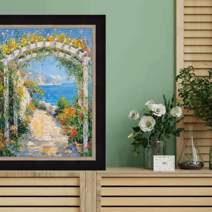 32x48 Frame Cafe Wood With Silver Lip Picture Frame