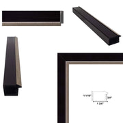9x12 Frame Cafe Wood With Silver Lip Picture Frame