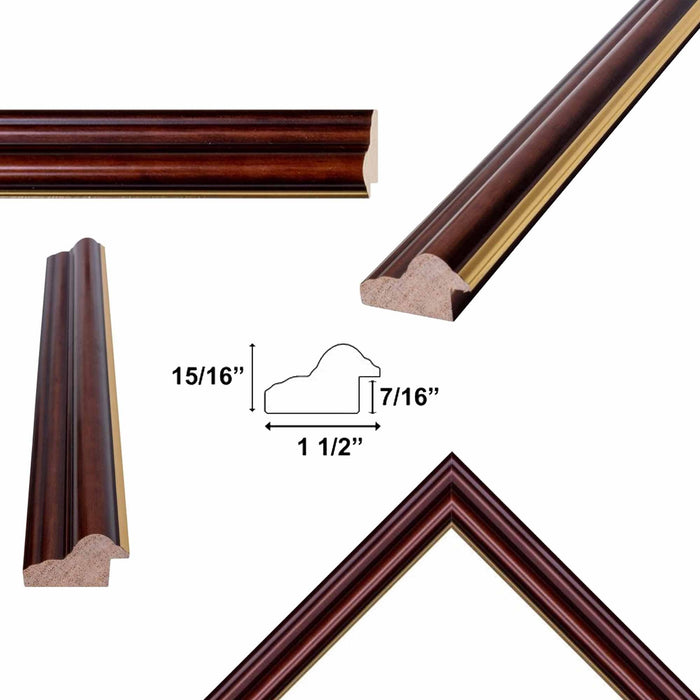 32x48 Frame Certificate Gloss Cherry Wood Gold Lip Picture Frame Diploma