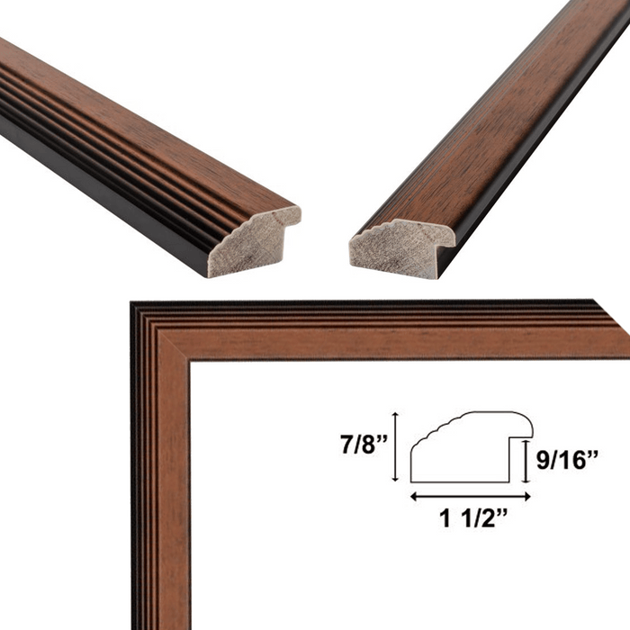 30x40 Frame Certificate Glossy Walnut Wood Picture Frame
