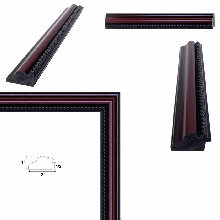 32x48 Frame Certificate Mahogany With Rope Picture Frame