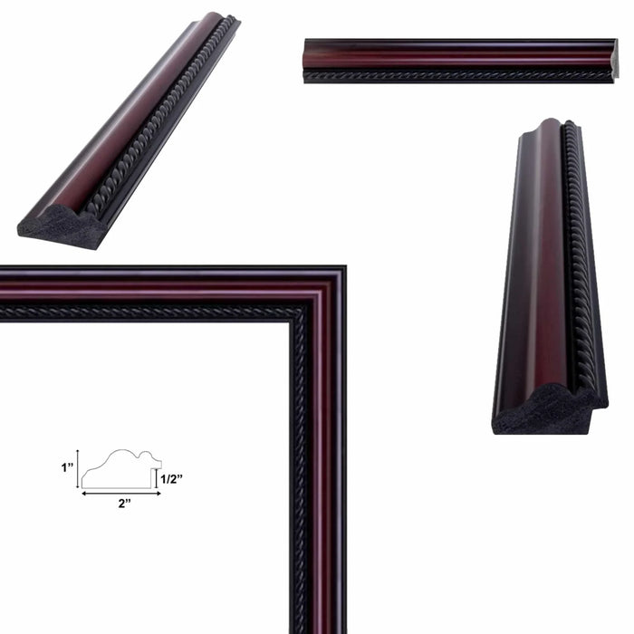 12x16 Frame Certificate Mahogany With Rope Picture Frame