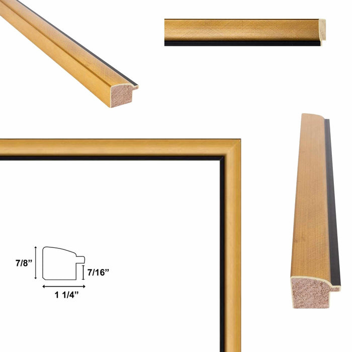 32x48 Frame Contemporary Gold With Black Picture Frame