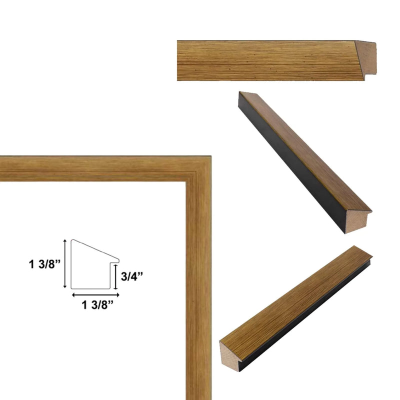 14x14 Frame Contemporary Modern Slope Gold Metal Picture Frame 