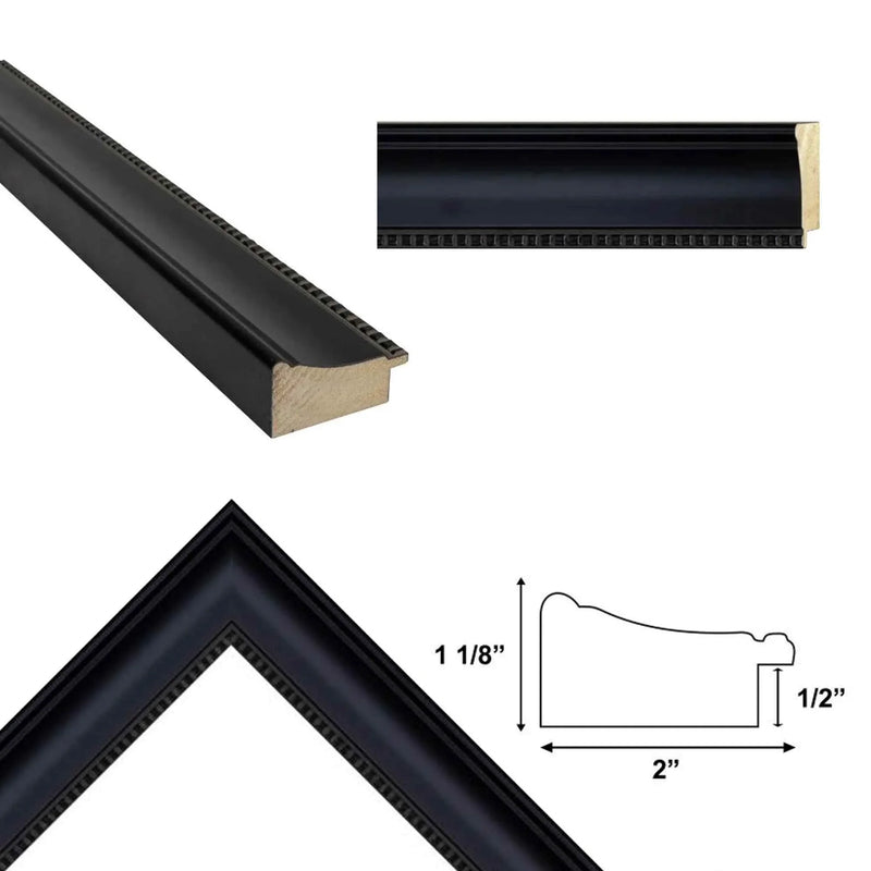 30x40 Frame Contemporary Scoop Black Picture Frame