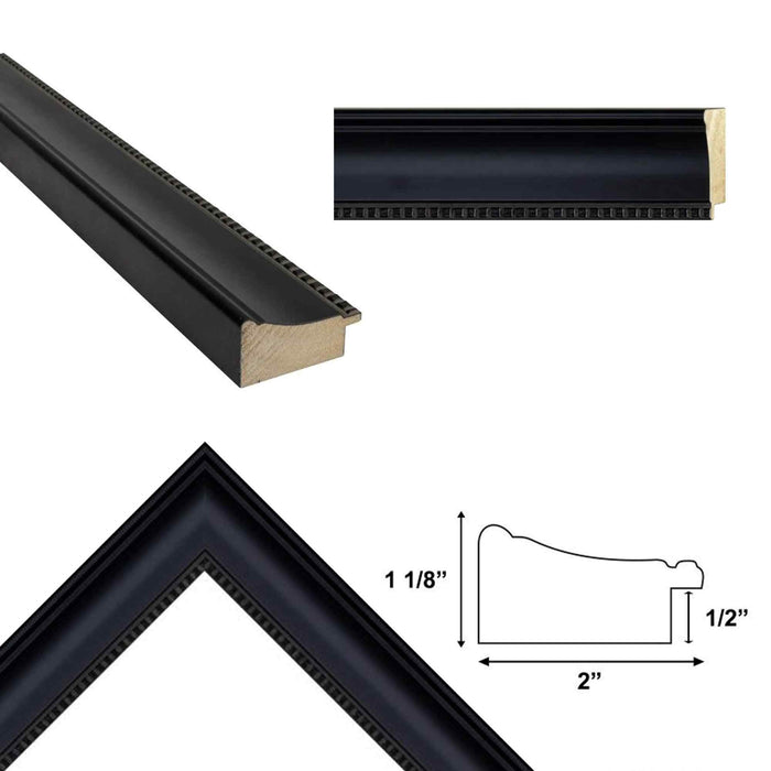 32x48 Frame Contemporary Scoop Black Picture Frame