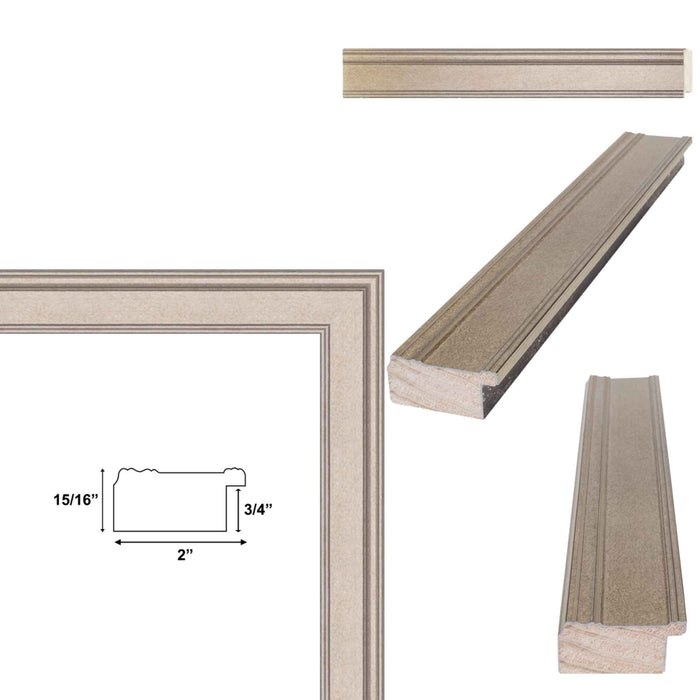 32x48 Frame Contemporary Silver Leaf Picture Frame