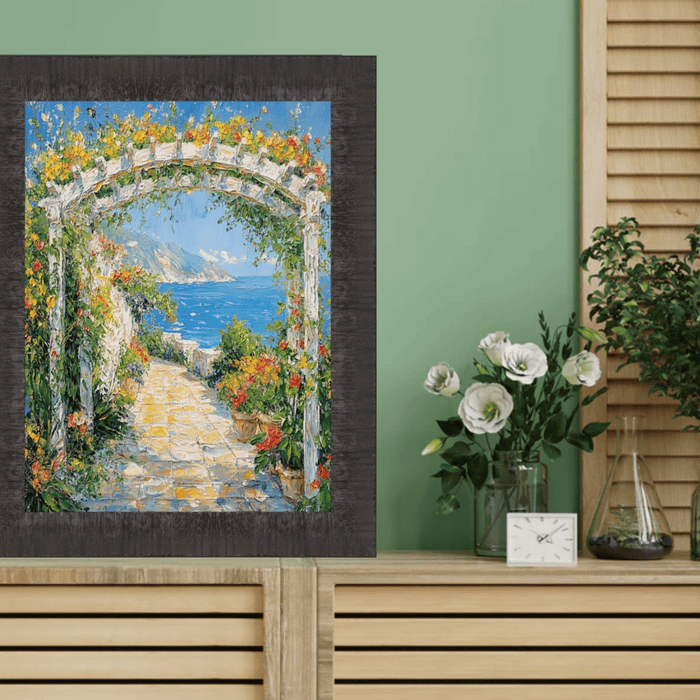 32x48 Frame Contemporary Wood Grain Black Scoop Picture Frame