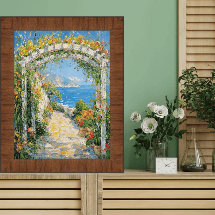 32x48 Frame Contemporary Wood Grain Honey Scoop Picture Frame
