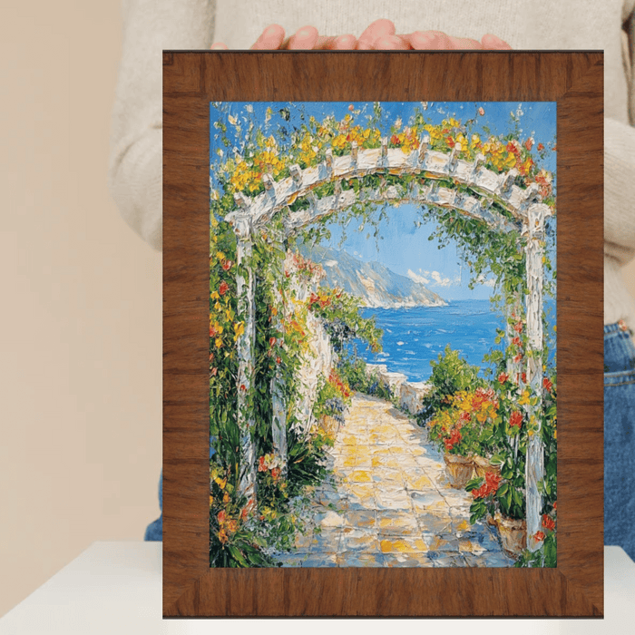 32x48 Frame Contemporary Wood Grain Honey Scoop Picture Frame