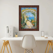 30x40 Frame Contemporary Wood Grain Walnut Scoop Picture Frame