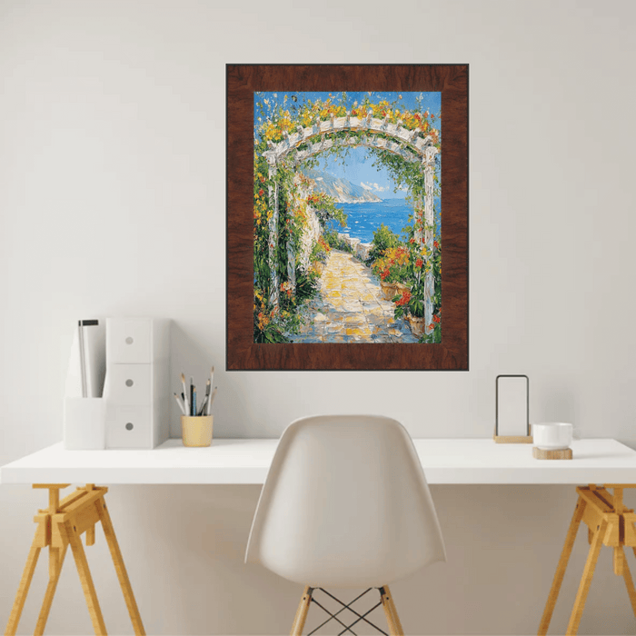 32x48 Frame Contemporary Wood Grain Walnut Scoop Picture Frame
