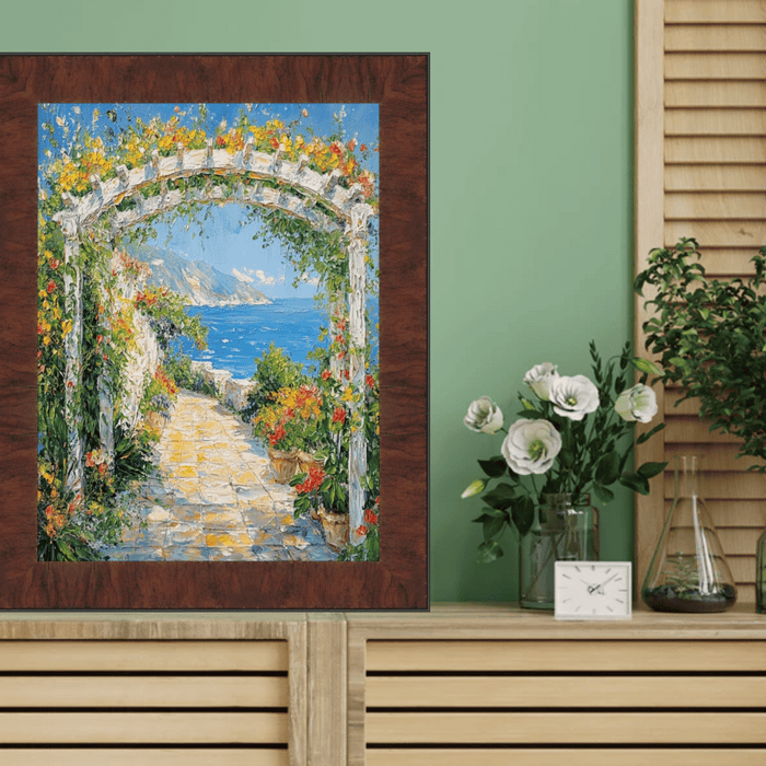 32x48 Frame Contemporary Wood Grain Walnut Scoop Picture Frame