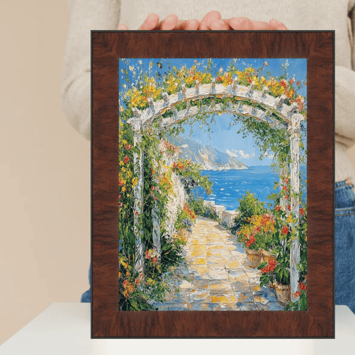 32x48 Frame Contemporary Wood Grain Walnut Scoop Picture Frame