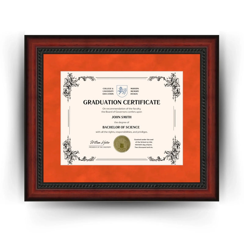 University of Illinois Diploma Frame 8.5x11 Certificate Orange