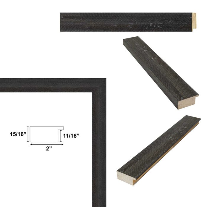 8x10 Frame Drift Wood Barnwood Black Wash Rustic Picture Frame