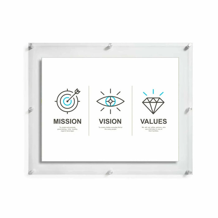 Floating 8.5x11 Acrylic Wall Frame - Frameless Photo Frame Display Mount
