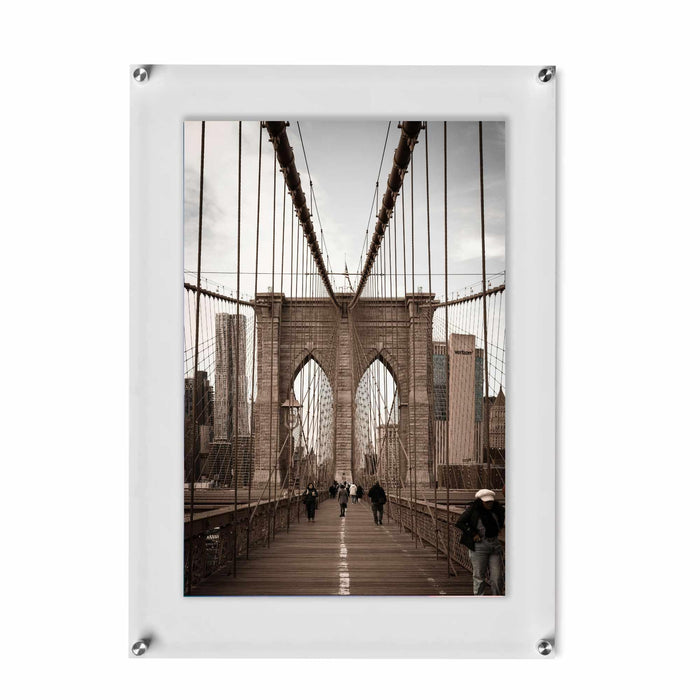 Floating 8.5x11 Acrylic Wall Frame - Frameless Photo Frame Display Mount