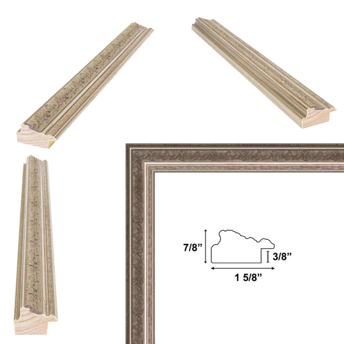32x48 Frame French Silver Leaf Ornate Picture Frame