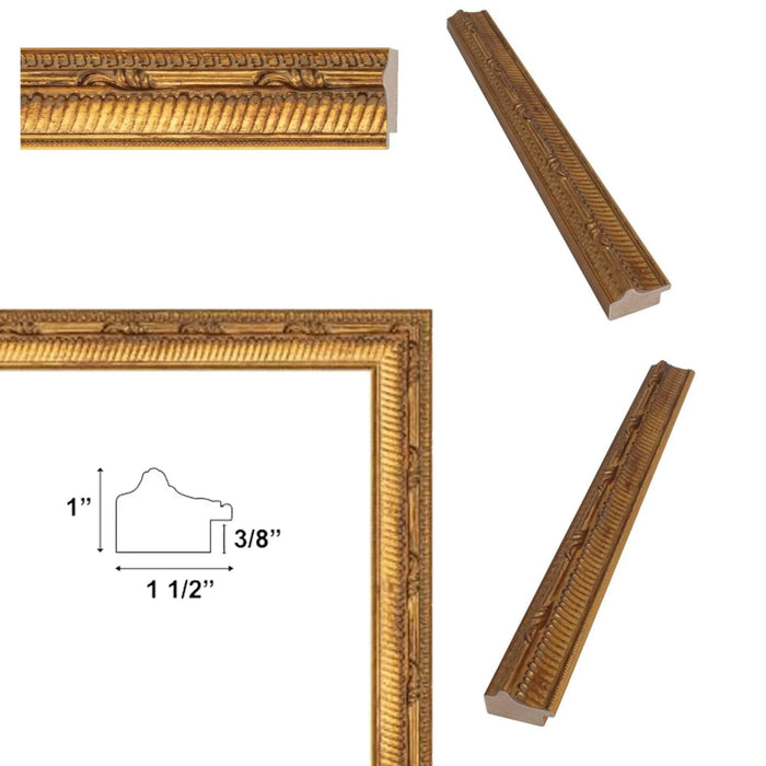 12x16 Frame Funky Birght Gold Leaf Gothic Picture Frame