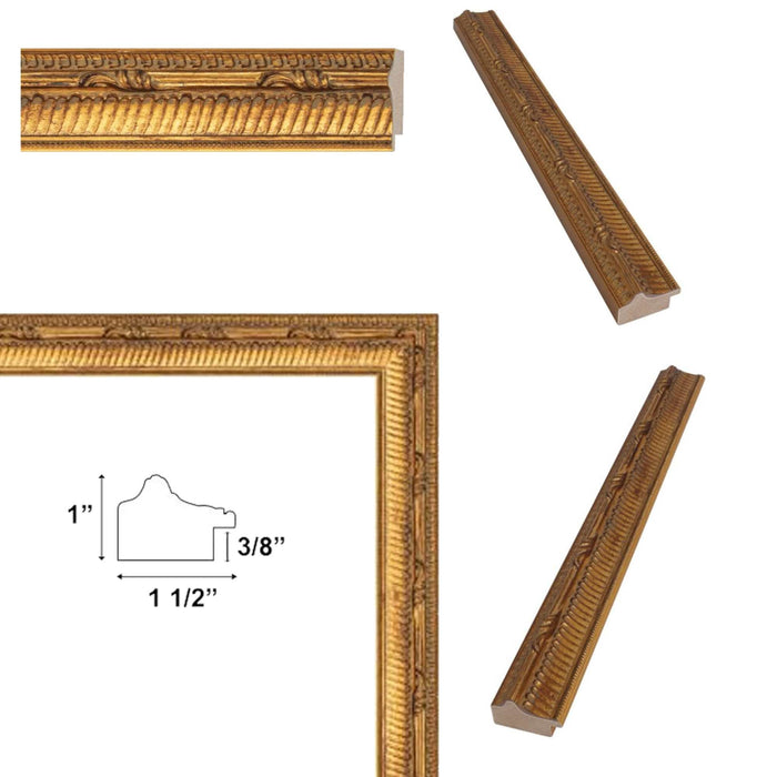 32x48 Frame Funky Birght Gold Leaf Gothic Picture Frame