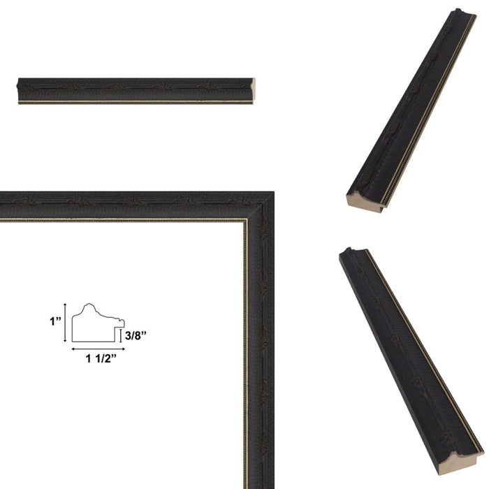 32x48 Frame Funky Gothic Black With Gold Picture Frame