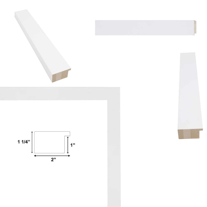 32x48 Frame Gallery Matte White Flat Picture Frame- Wide White Frame