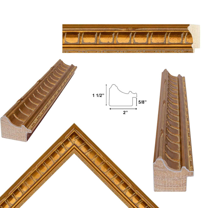 32x48 Frame Gladiator Gold Ribbed Picture Frame