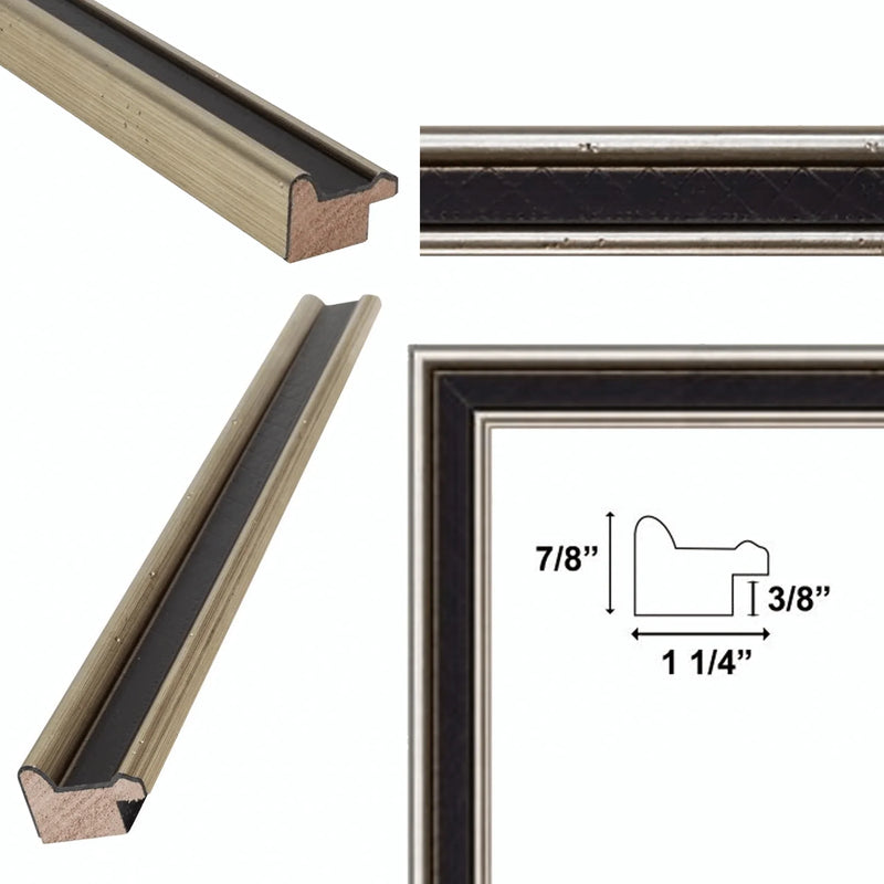 22x28 Frame Gothic Antique Silver Espresso Picture Frame Vintage