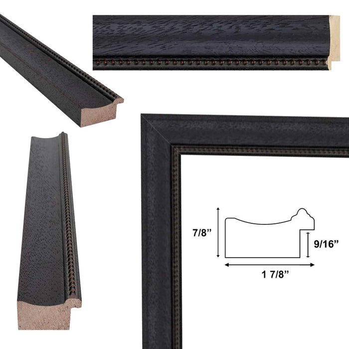 32x48 Frame Gothic Wooden Black Scoop Bead Picture Frame