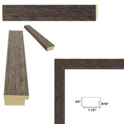 18x18 Frame Gray Weathered Wood Picture Frame - Farmhouse Chabi Chic