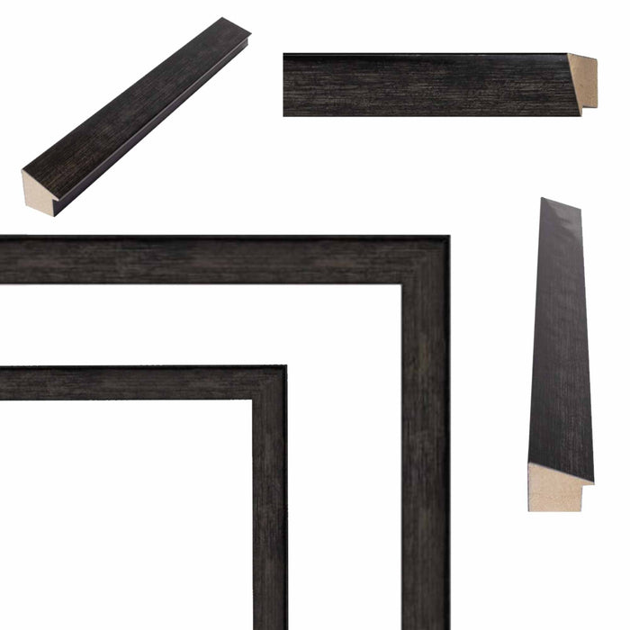 40x60 Frame Gunmetal Slope Glossy Black Picture Frame