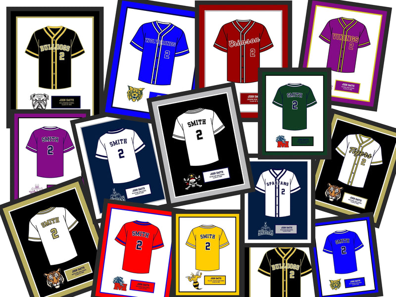 High School Senior Night Girls Softball Baseball Gift Picture frame Jersey 20x24  shopmodernmemory.com 