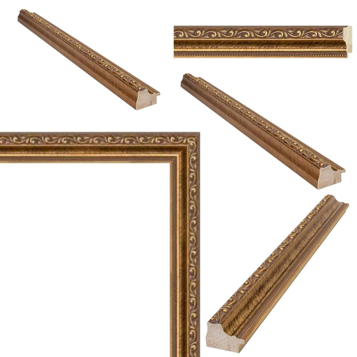 32x48 Frame Italian Bright Gold Beaded Picture Frame