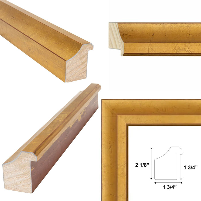 32x48 Frame Deep Italian Florentine Gold Leaf Shadow Box Picture Frame