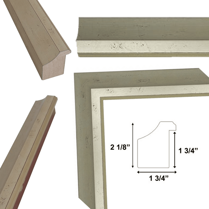 32x48 Frame Deep Italian Florentine Silver Leaf Shadow Box Picture Frame