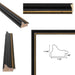 32x48 Frame Modern Black Scoop With Gold Bead Picture Frame