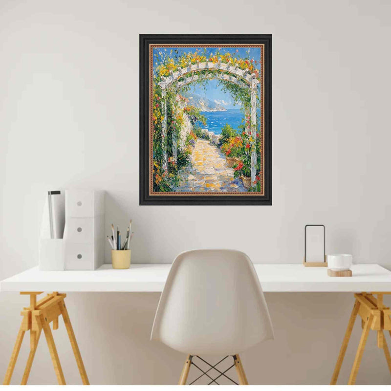 30x40 Frame Modern Black Scoop With Gold Bead Picture Frame