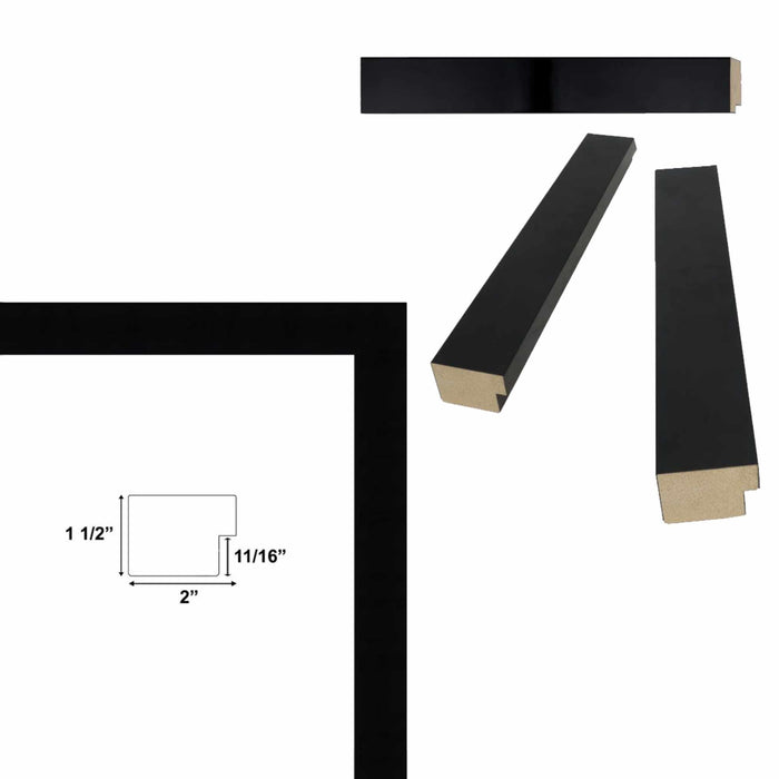 32x48 Frame Modern Gallery Wall Gloss Black Picture Frame - Frame