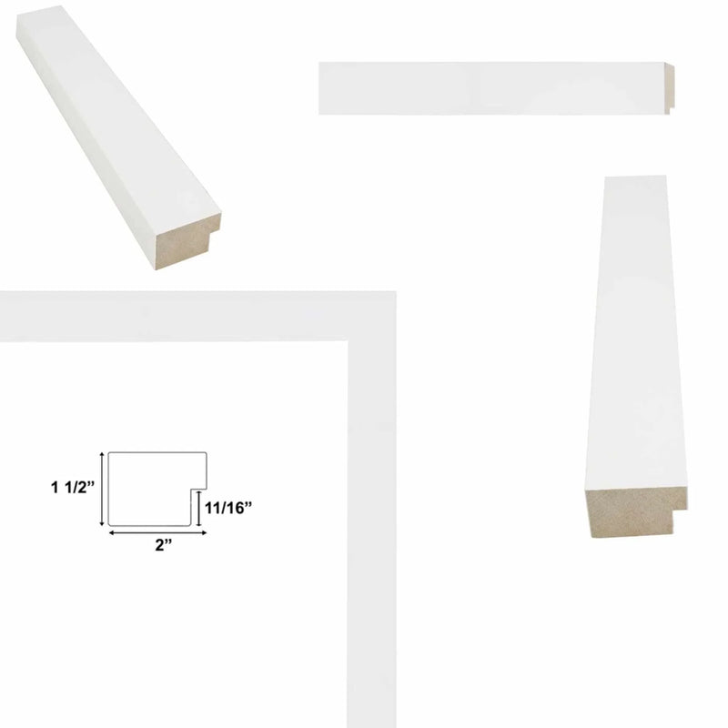 20x40 Frame Modern Gallery Gloss White Picture Frame-