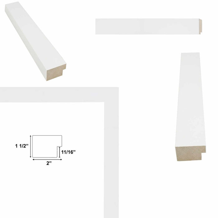 32x48 Frame Modern Gallery Gloss White Picture Frame-