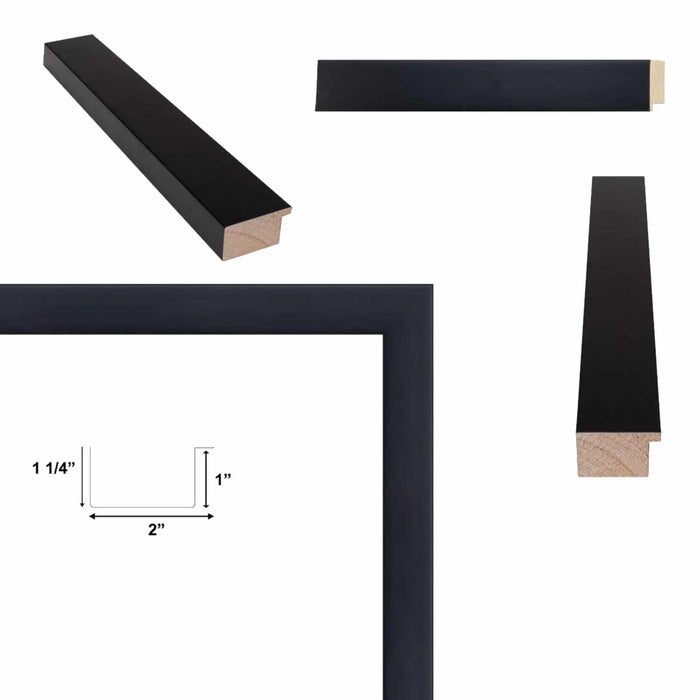 12x16 Frame Modern Gallery Wall Matte Black Flat Picture Frame