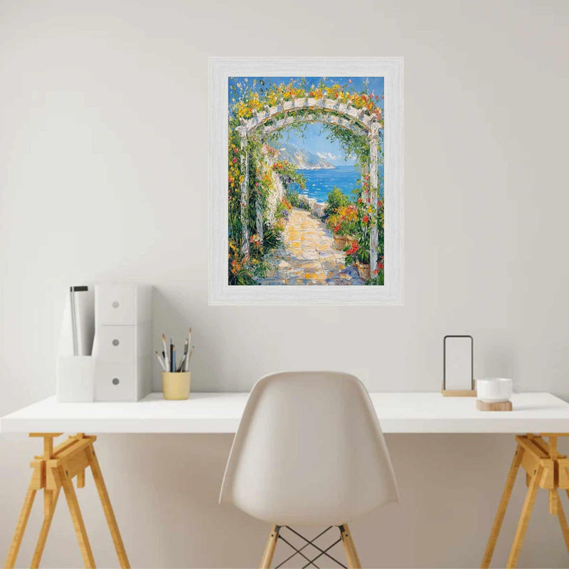 24x30 Frame Modern White Wash Wood Grain Picture Frame